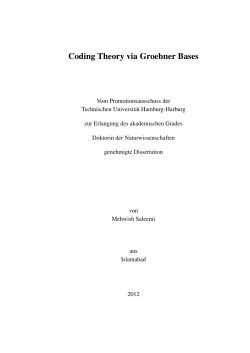 Coding Theory via Groebner Bases - TUBdok