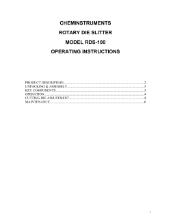 CHEMINSTRUMENTS ROTARY DIE SLITTER MODEL RDS