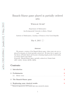 Banach-Mazur game played in partially ordered sets