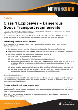 Class 1 explosives * Dangerous goods transport