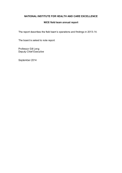 NATIONAL INSTITUTE FOR HEALTH AND CARE EXCELLENCE