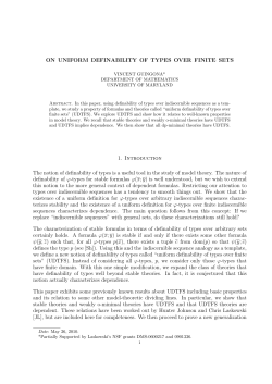 On Uniform Definability of Types over Finite Sets