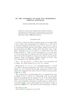 ON THE VANISHING OF SOME NON SEMISIMPLE ORBITAL