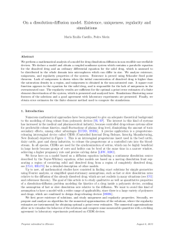On a dissolution-diffusion model. Existence, uniqueness
