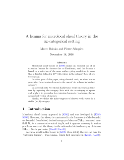 A lemma for microlocal sheaf theory in the &infin;-categorical - IMJ-PRG