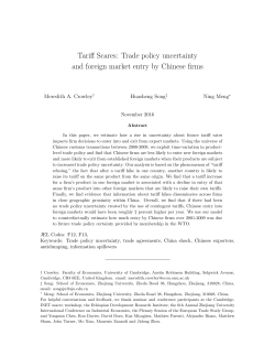 Tariff Scares: Trade policy uncertainty and foreign market entry by