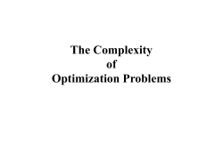 The complexity of optimization problems