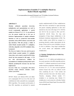 Implementation of modulo 2 n -1 multiplier Based on Radix-8