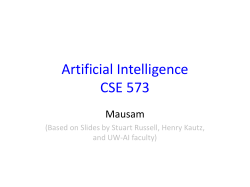 Artificial Intelligence CSE 473