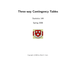 Three-way Contingency Tables