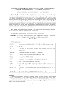 NORMAL FORMS, HIGH-GAIN AND FUNNEL