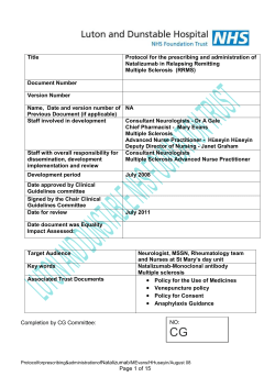 Natilizumab protocol