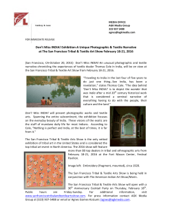 Don`t Miss INDIA! - San Francisco Tribal and Textile Art Show