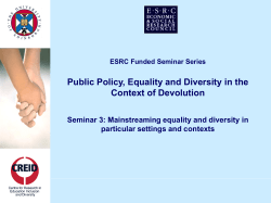 ESRC Seminar 3 Presentation - The University of Edinburgh