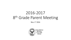 2016-2017 8th Grade Parent Meeting
