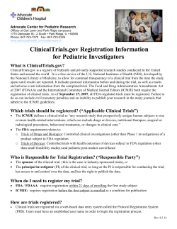 ClinicalTrials.gov Registration Information for Pediatric Investigators