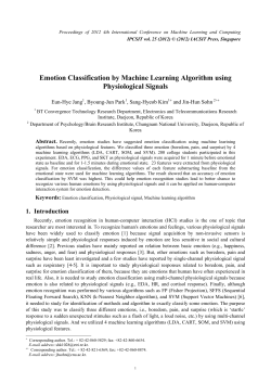 Emotion Classification by Machine Learning Algorithm using