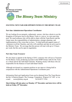 EXCITING NEW PAID JOB OPPORTUNITIES IN THE BINSEY TEAM
