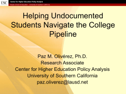 Helping Undocumented Students Navigate the College Pipeline