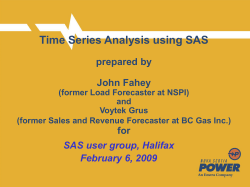 What is Time Series Analysis? - SAS Halifax Regional User Group