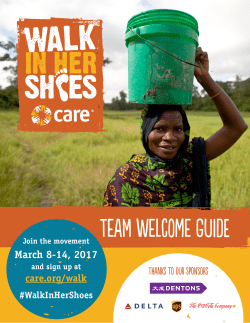 team welcome guide - CARE`s Walk In Her Shoes