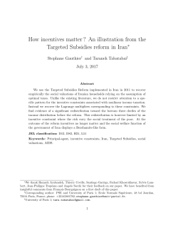 An illustration from the Targeted Subsidies reform in Iran
