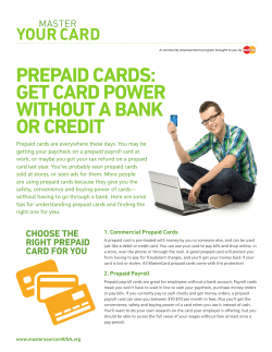 1. Commercial Prepaid Cards 2. Prepaid Payroll