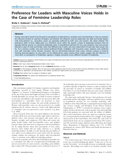 Preference for Leaders with Masculine Voices Holds in the Case of