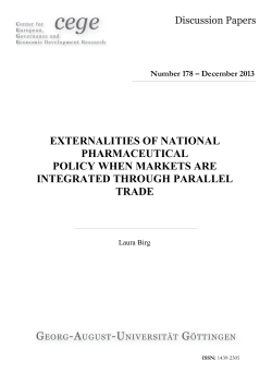 externalities of national pharmaceutical policy when markets are