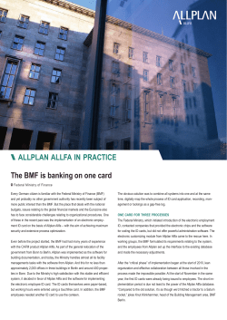 ALLPLAN ALLFA IN PRACTICE The BMF is banking on one card