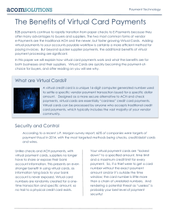 The Benefits of Virtual Card Payments