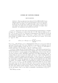 CONES OF CONVEX FORMS 1. Let Fn,m denote the vector space of