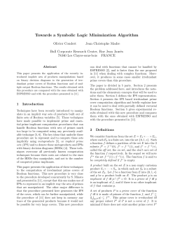 Towards a Symbolic Logic Minimization Algorithm