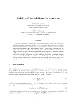 Stability of Kernel&ndash;Based Interpolation