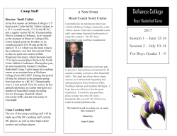 Defiance College Men`s Basketball Camps
