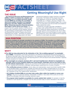 Meaningful Use - American Hospital Association