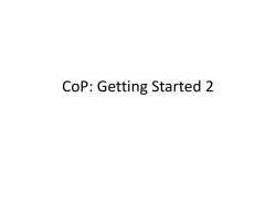 CoP: Getting Started 2