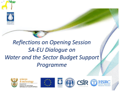 SA _ EU dialogue - Water Research Commission