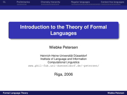 Introduction to the Theory of Formal Languages