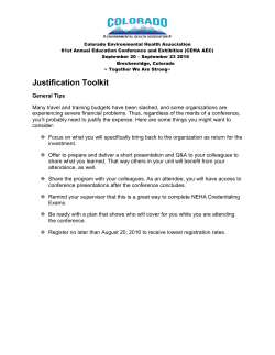 Justification Toolkit - Colorado Environmental Health Association