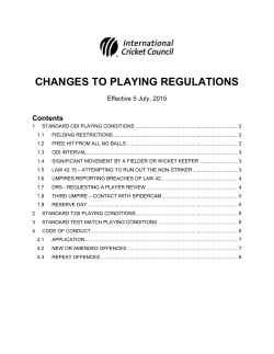 changes to playing regulations