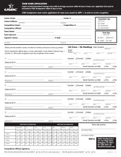 TEAM SCORE APPLICATION Mail to