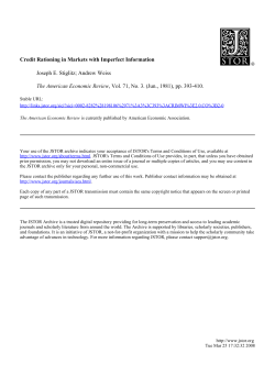 Credit Rationing in Markets with Imperfect Information Joseph E