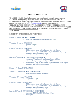 PIONEERS NEWSLETTER * It is CLUB POLICY that all players must