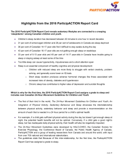 Highlights from the 2011 Active Healthy Kids