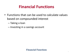 Financial Functions Syntax