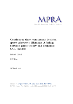 A bridge between game theory and economic GCD-models