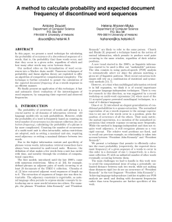 A method to calculate probability and expected document frequency