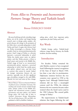 Image Theory and Turkish-Israeli Relations