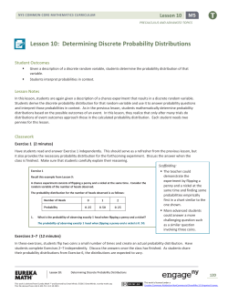 Lesson 10: Determining Discrete Probability Distributions